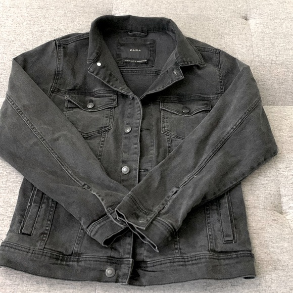 Zara Black Jean Jacket, size medium - Picture 1 of 2